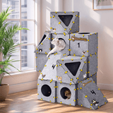 PawSwing® MagicCube 1 Modular Felt Cat Castle – LEGO-Style Easy Assembly Play Fort