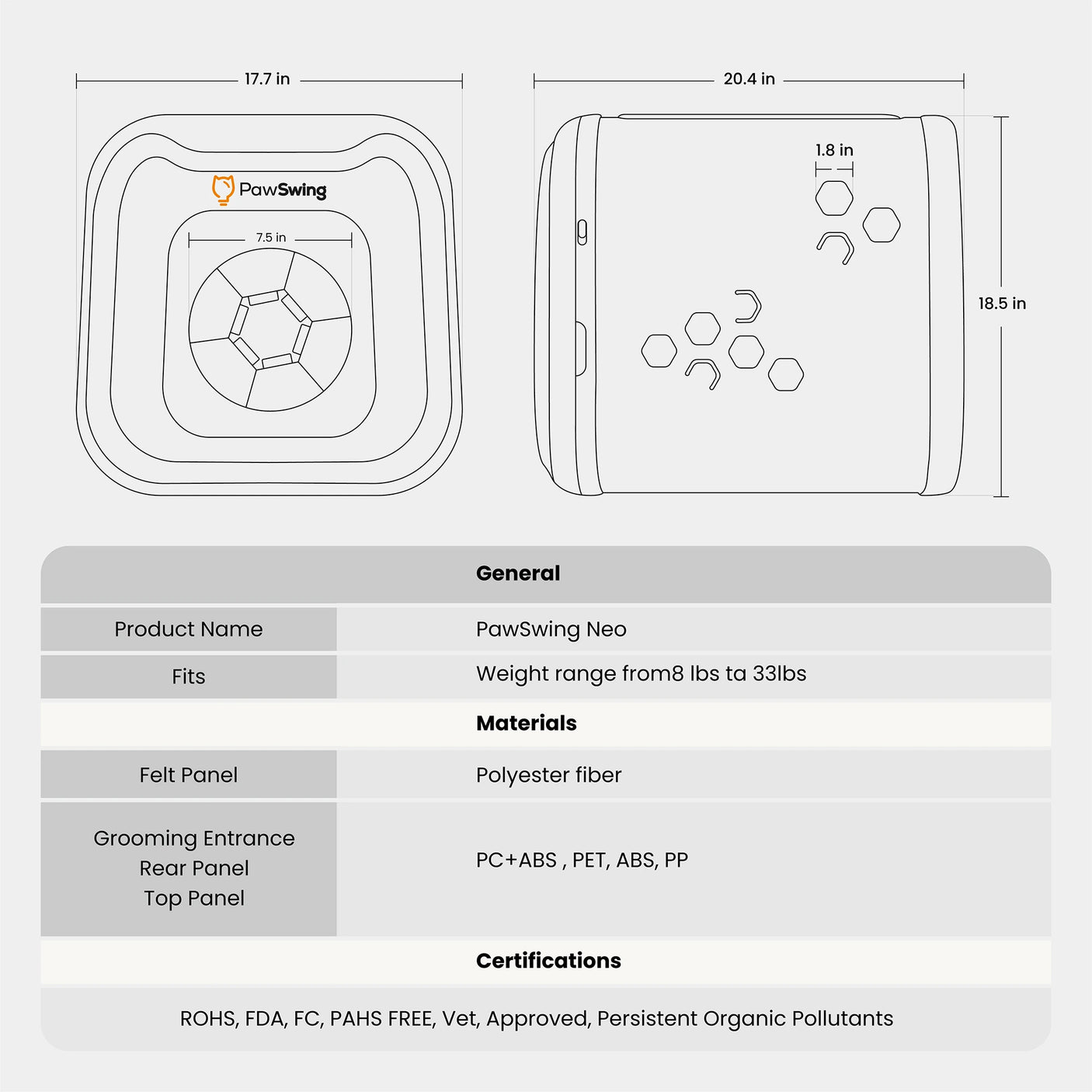 PawSwing® PawSwing Neo Self Grooming Cat House | 🔸Pre-Order🔸